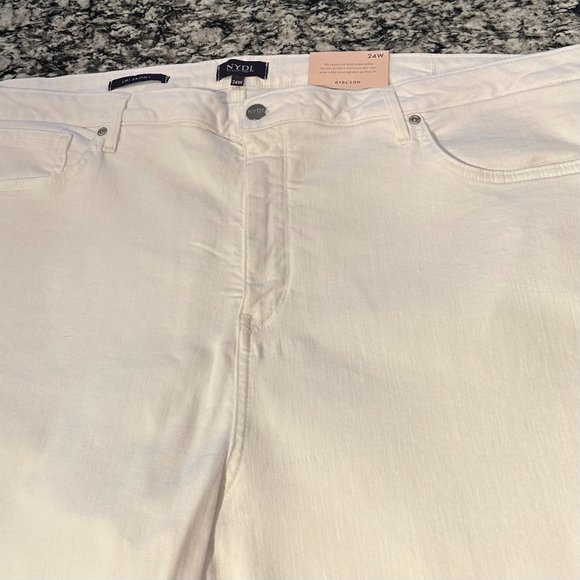NYDJ Ami Skinny Ankle Jeans with Cuff in Opti White - 24W - NWT - Picture 6 of 9